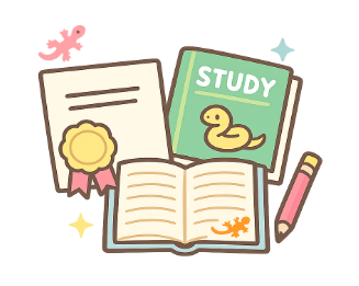 資格取得の勉強を表すイラスト